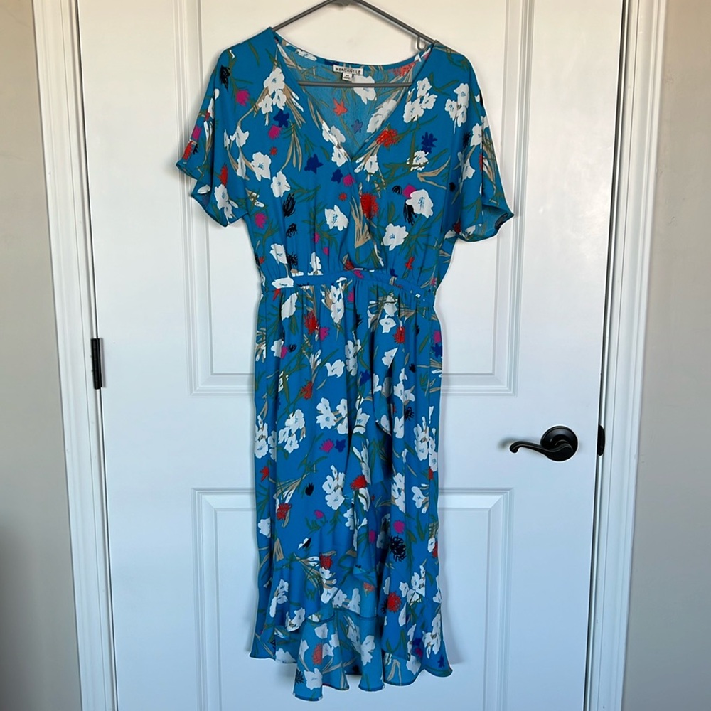 J. Crew High Low Floral Midi Dress.